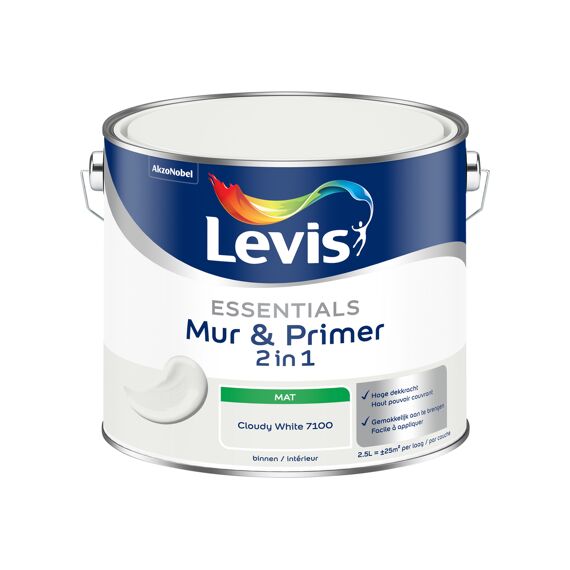 Levis Verf Essentials Mur & Primer Cloudy White 2.5L