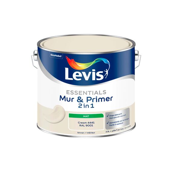 Levis Verf Essentials Mur & Primer Cream 2.5L