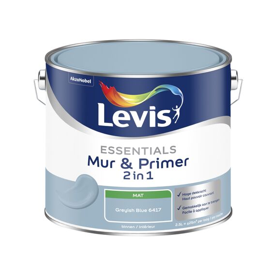 Levis Verf Essentials Mur & Primer Greyish Blue 2.5L