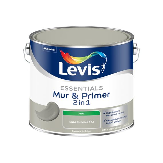 Levis Verf Essentials Mur & Primer Sage Green 2.5L