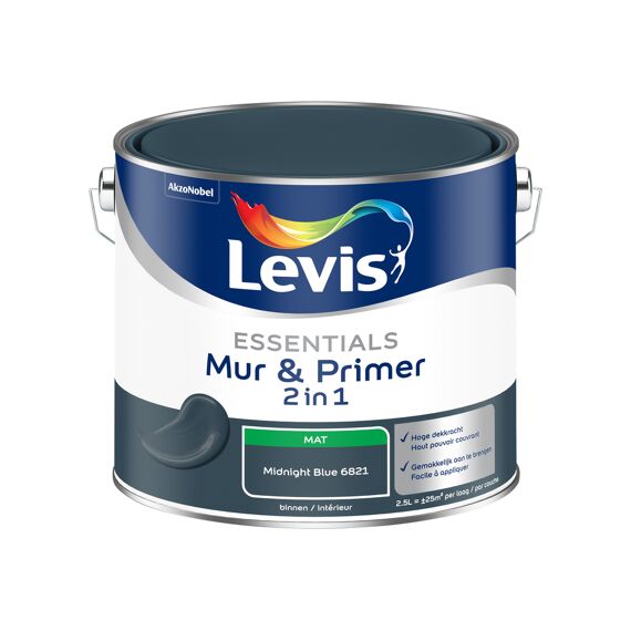 Levis Verf Essentials Mur & Primer Midnight Blue 2.5L