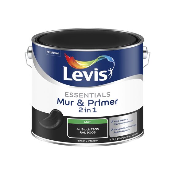 Levis Verf Essentials Mur & Primer Jet Black 2.5L