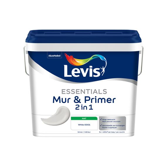 Levis Verf Essentials Mur & Primer White 5L