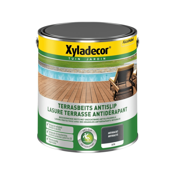 Xyladecor Terrasbeits Antislip Anthraciet 2,5L