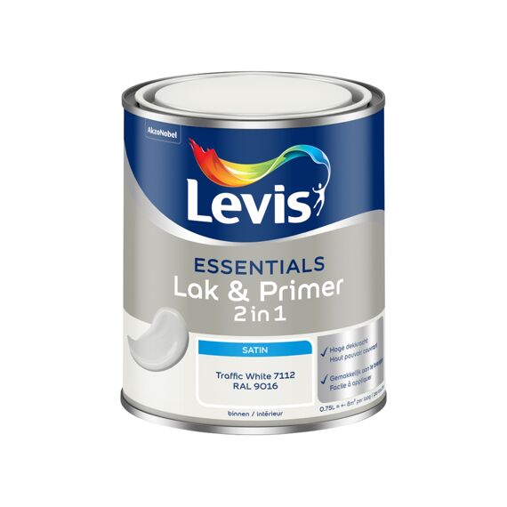 Levis Verf Essentials Lak & Primer Traffic White - Ral 9016 750 Ml