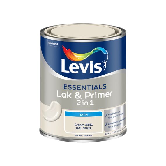 Levis Verf Essentials Lak & Primer Cream - Ral 9001 750 Ml