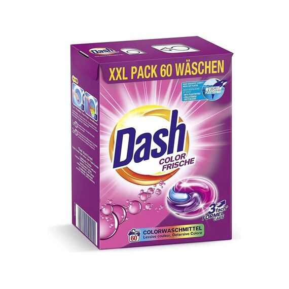 Dash Wasmiddel Tabs 3-In-1 Pods Color Fris 60 Scoops