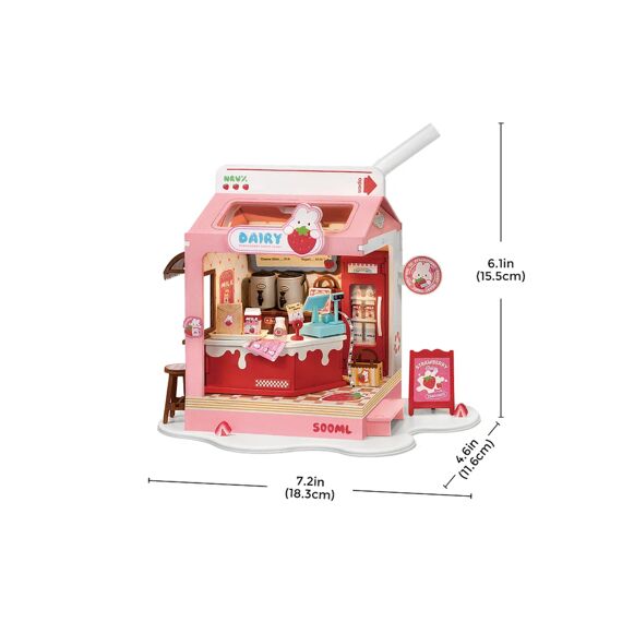 Robotime Rolife Miniatuur Bouwpakket Strawberry Milk Box