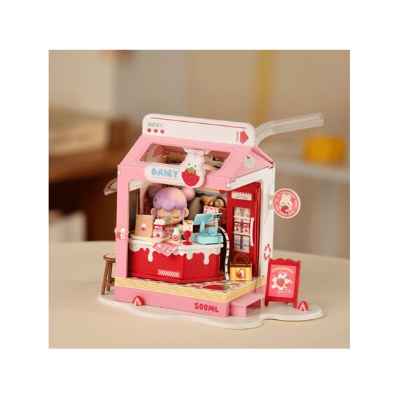 Robotime Rolife Miniatuur Bouwpakket Strawberry Milk Box