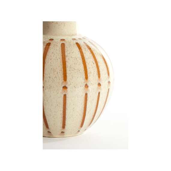 Vaas Deco Ø28,5x42 Cm Ulloa Ceramics Shiny Cream+brown
