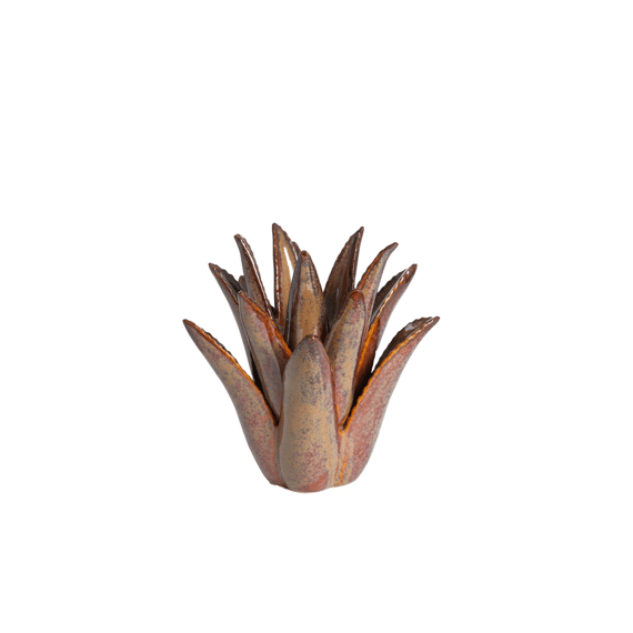 Theelichthouder Ø21x21 Cm Cactus Ceramics Brown-grey