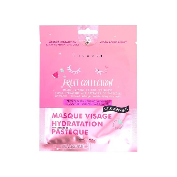 Inuwet Fruit Collection Face Masker Moisturizing Watermelon Bio Cellulose