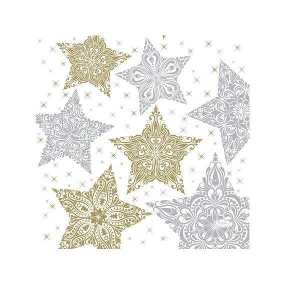 Duni Servet 33X33Cm 20 Stuks Snowstars White