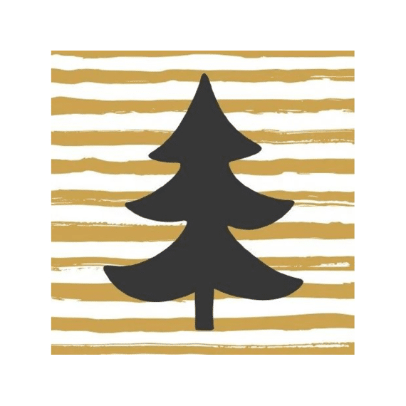 Duni Servet 33X33Cm 20 Stuks Golden Stripe