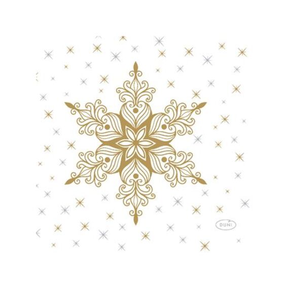 Duni Servet 24X24Cm 20 Stuks Snowstars White