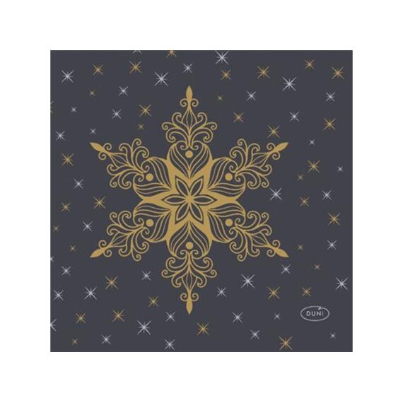 Duni Servet 24X24Cm 20 Stuks Snowstars Black
