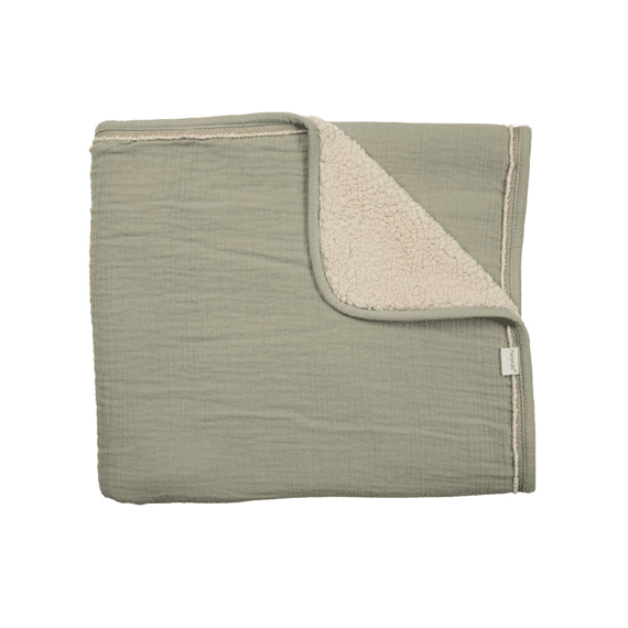 Pericles Deken Wieg Tetra/teddy Avocado Creme 75x100cm