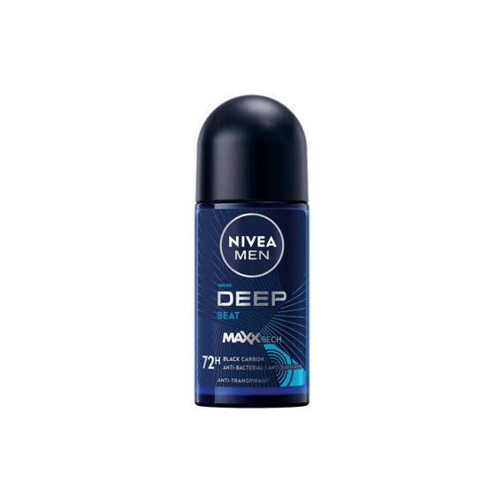 Nivea Men Deodorant Roll-On Deep Black Carbon Beat Maxx Tech 50Ml