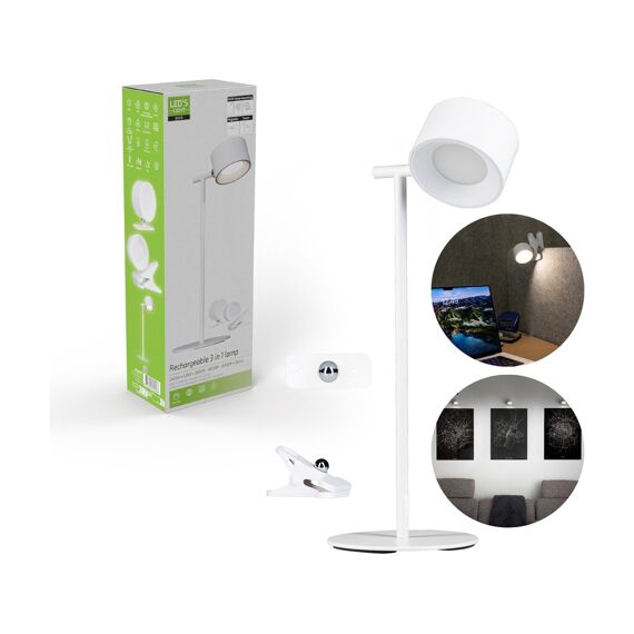 Rechargeable Table/Spot Lamp White (3In1)