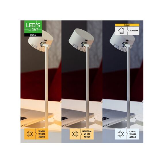 Rechargeable Table/Spot Lamp White (3In1)