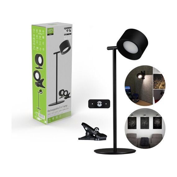 Rechargeable Table/Spot Lamp Black