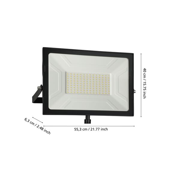 Eglo Led Straler Faedo3 + Sensor 100W 10000Lm Zwart