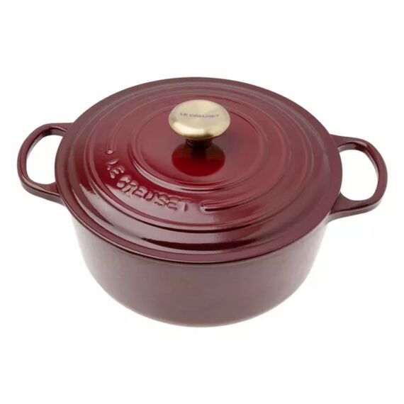 Le Creuset Cocotte Signature Rond Ci 26cm Garnet Goudknop