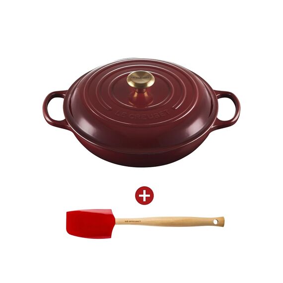 Le Creuset Braadpan Campagnard 30cm Garnet Goudknop