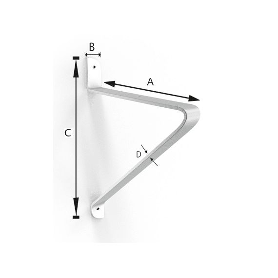 Plankdrager Bellucci Model 240mm Zwart Max. 50kg
