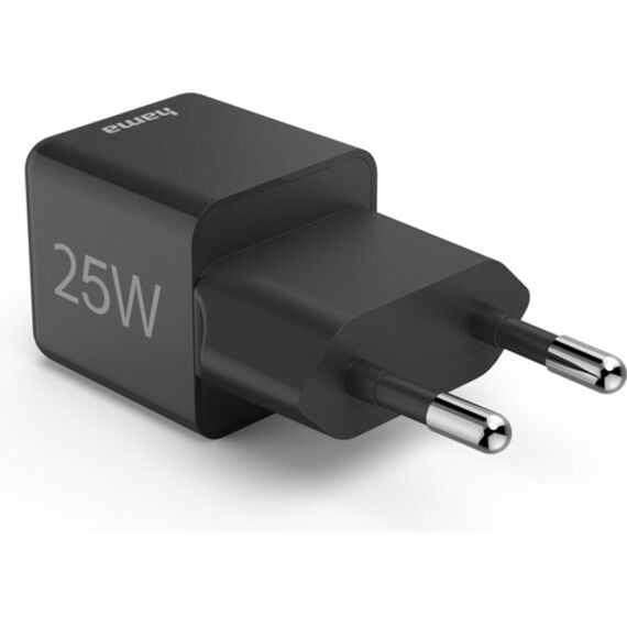 Hama Snellader Usb-C Super Mini-Oplader Pd 25W Zwart