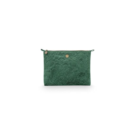 Pip Studio Charley Toilettasje Large Velvet Quiltey Days Green 30X1X22Cm