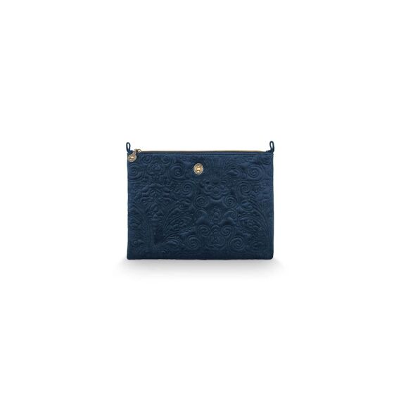 Pip Studio Charley Toilettasje Large Velvet Quiltey Days Blue 30X1X22Cm