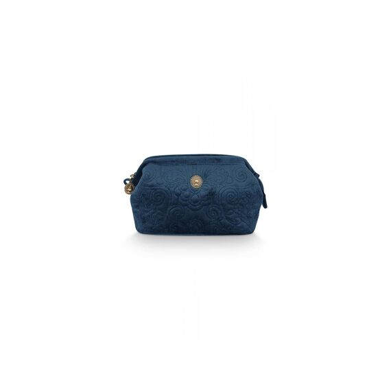 Pip Studio Cooper Toilettasje Small Velvet Quiltey Days Blue 19X8.5X12Cm