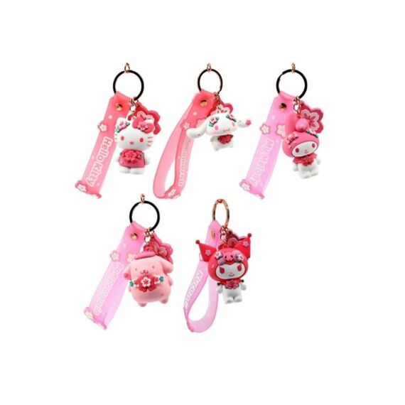 Yume Hello Kitty And Friends Keychain With Hand Strap Sakura Series Assortiment Prijs per Stuk