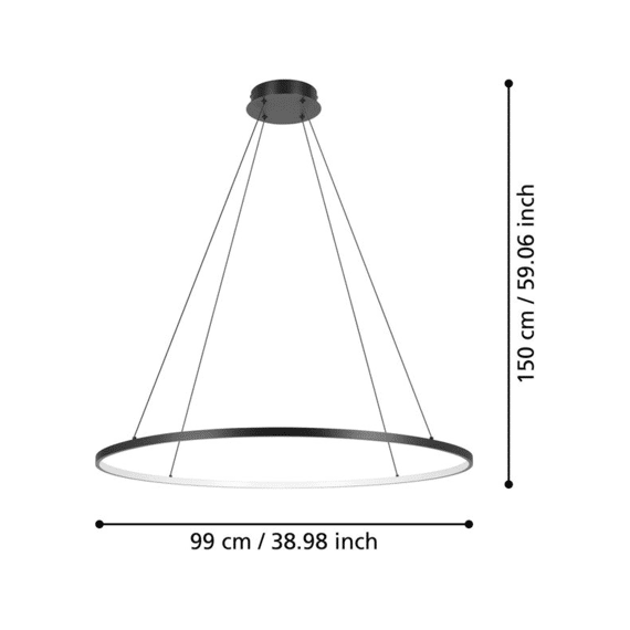 Eglo Hanglamp Parruta Staal Zwart