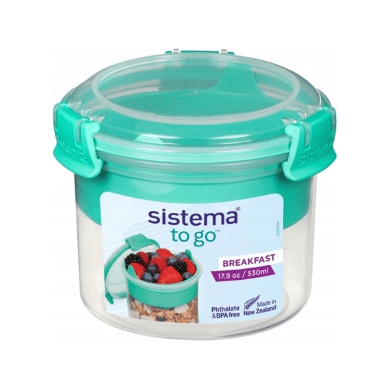 Sistema To Go Ontbijtkom Met Compartiment Breakfast Minty Teal
