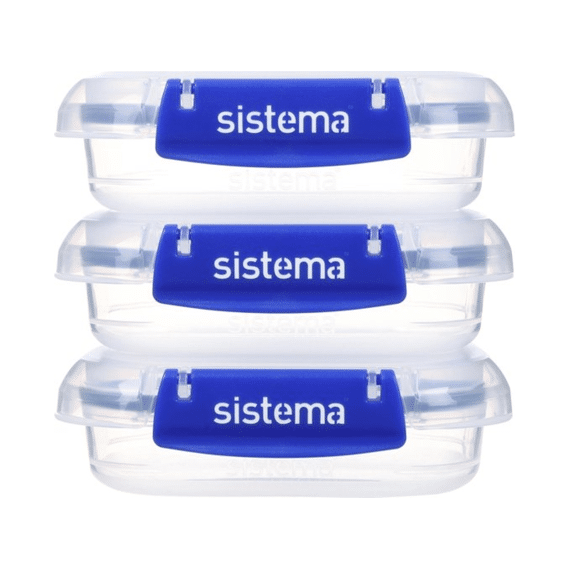 Sistema Klip It Set Van 3 Rechthoekige Voorraaddozen 180ml