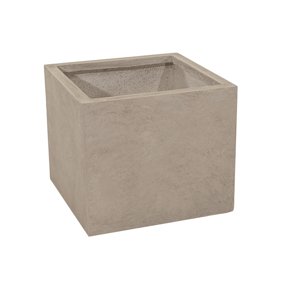 Bloempot Clayfibre Cubi Kubus Sand W44Xh38Cm