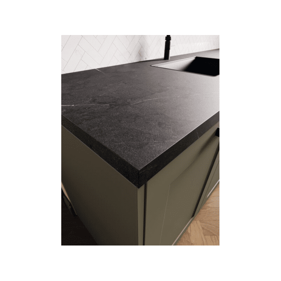 Aanrechtblad 304x64x3.8cm Zwart Marmer