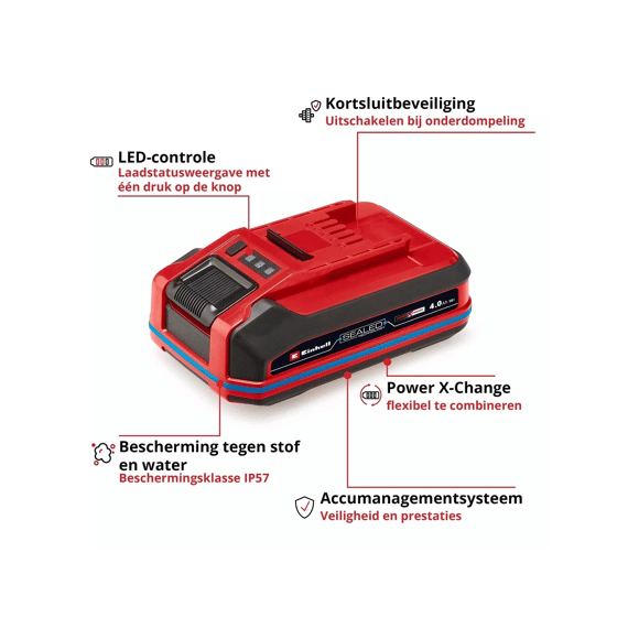 Einhell Batterij 18V 4Ah Stof En Water Beschermend