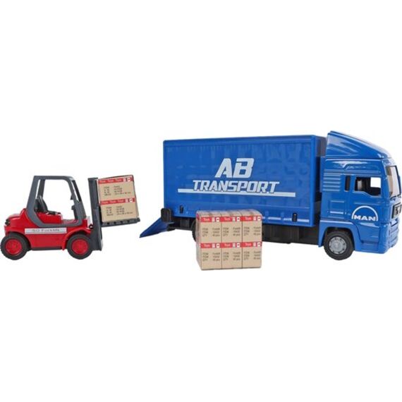 Kids Globe Man Vrachtwagen 17Cm Met Vorkheftruck 10Cm