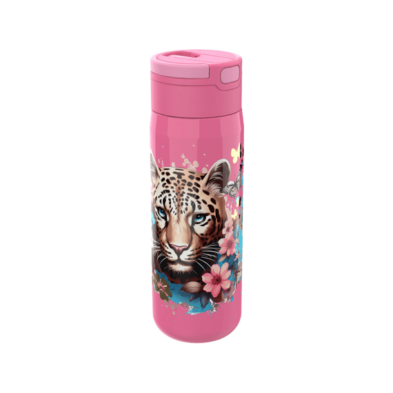 Lunch Buddies Rvs Waterfles 600Ml Leopard Flowers & Butterflies