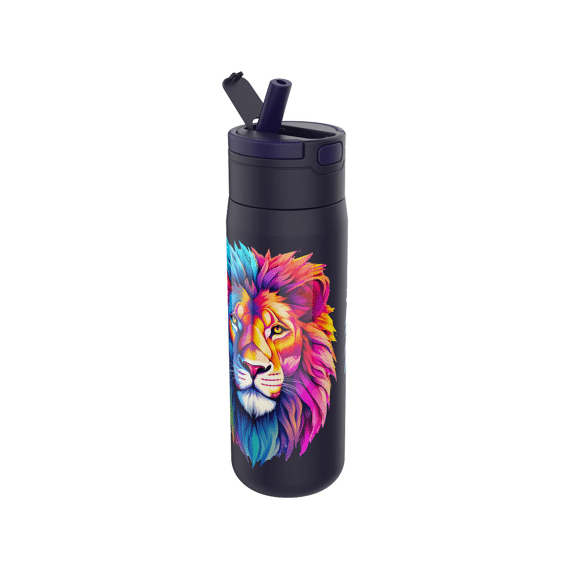 Lunch Buddies Rvs Waterfles  600Ml Leeuw