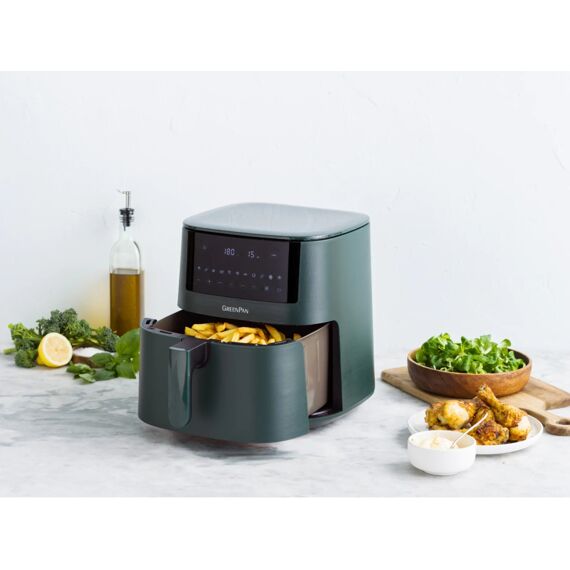 Greenpan Bistro Xxl Airfryer Pine Green 7.2l Promo + Gratis Boek Sandra Bekkari