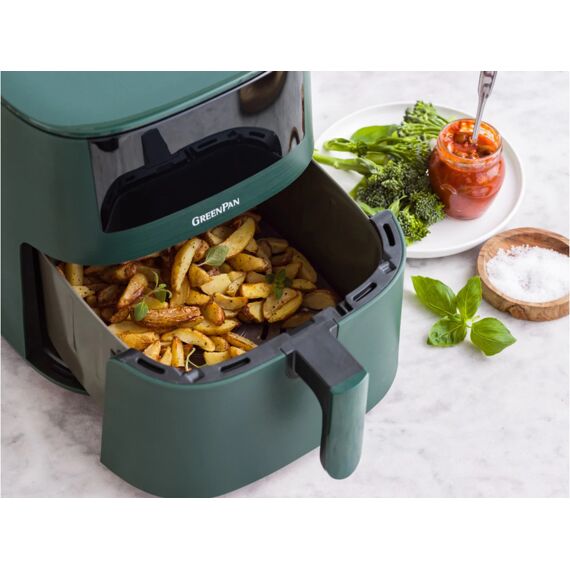Greenpan Bistro Xxl Airfryer Pine Green 7.2l Promo + Gratis Boek Sandra Bekkari