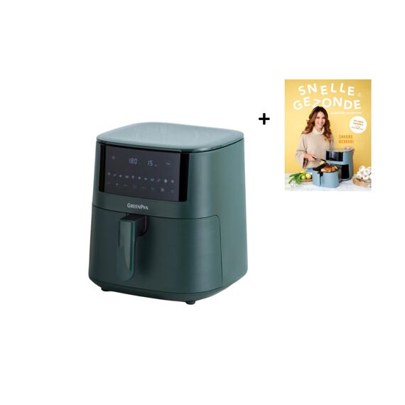 Greenpan Bistro Xxl Airfryer Pine Green 7.2l Promo + Gratis Boek Sandra Bekkari