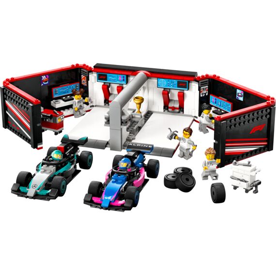Lego City F1 Garage Met Mercedes-Amg En Alpine Auto'S 60444