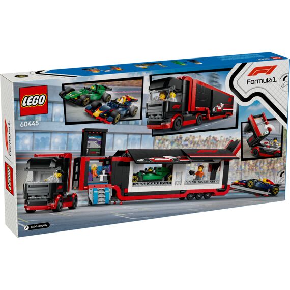 Lego City F1 Truck Met Rb20 En Amr24 F1 Auto'S 60445