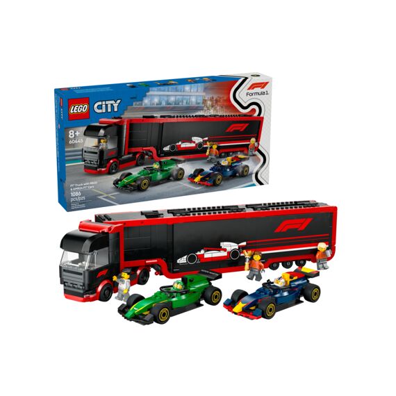 Lego City F1 Truck Met Rb20 En Amr24 F1 Auto'S 60445