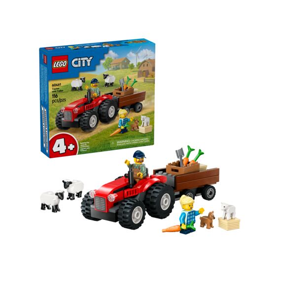 Lego City Rode Tractor Met Aanhanger En Schapen 60461